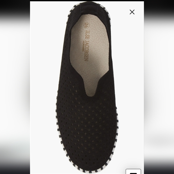 Ilse Jacobsen, Tulip 139 Perforated Slip-On Sneaker, Black, Size 7US/37EU - Picture 5 of 13